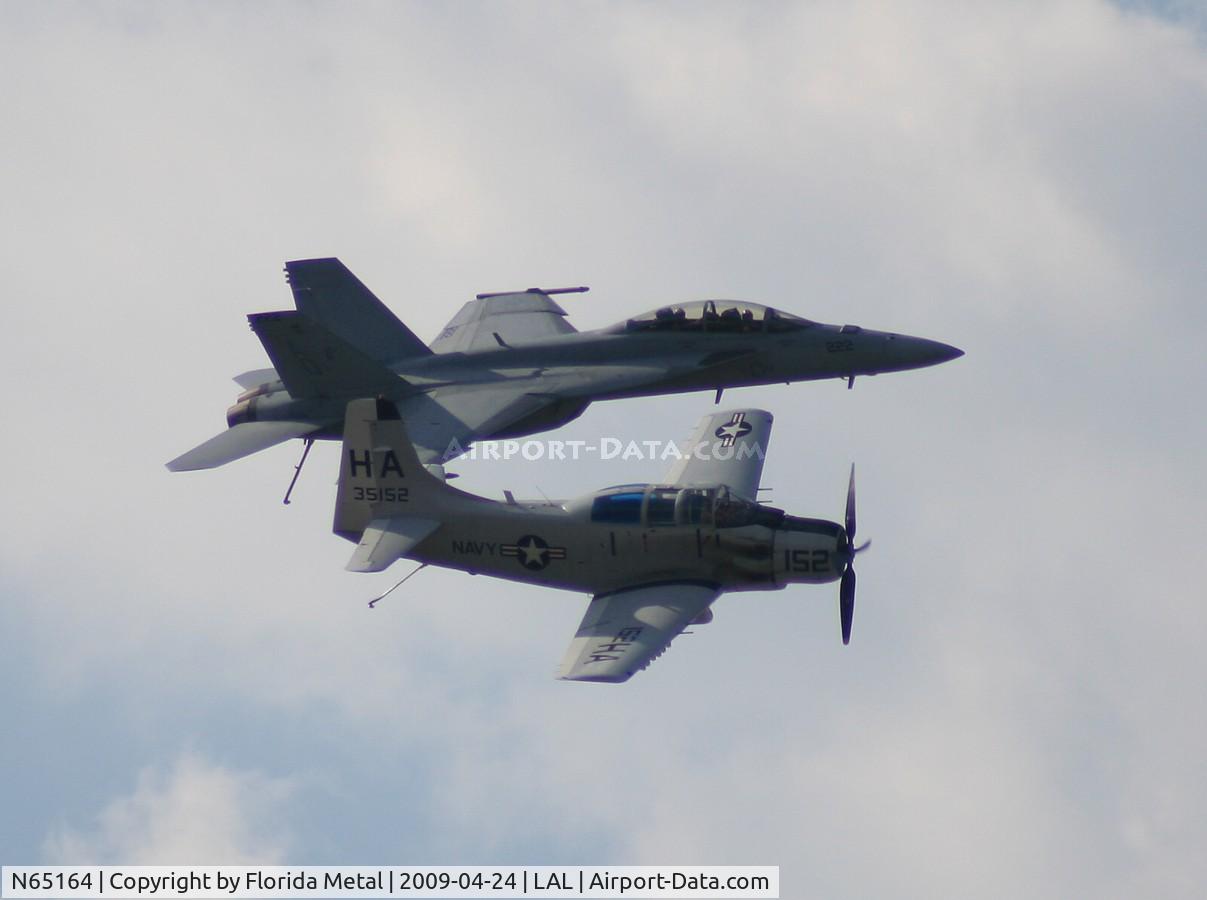 N65164, 1955 Douglas EA-1E Skyraider AD-5W C/N 55-471DH, EA-1E with F-18 Legacy Flight
