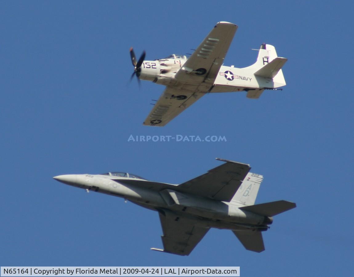 N65164, 1955 Douglas EA-1E Skyraider AD-5W C/N 55-471DH, EA-1E and F-18
