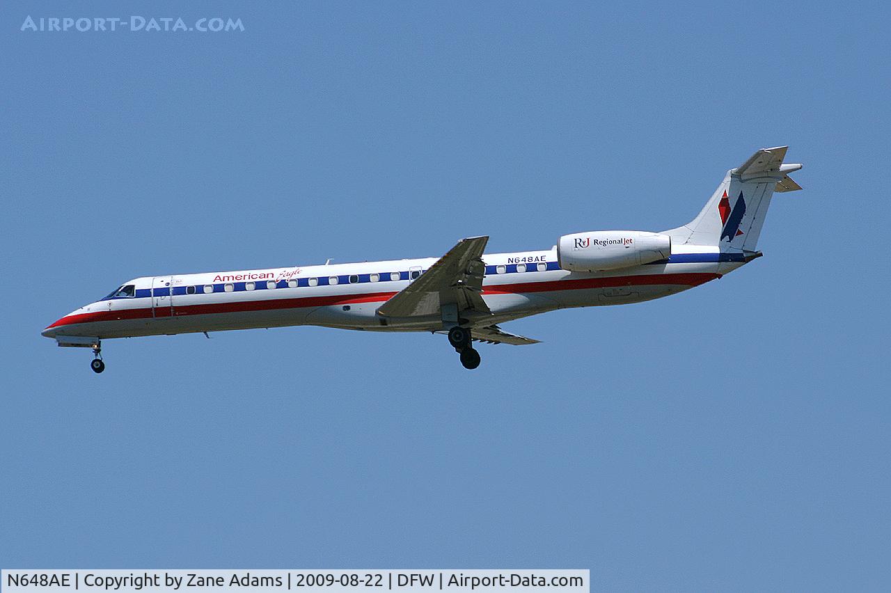 N648AE, 2000 Embraer ERJ-145LR (EMB-145LR) C/N 145225, American Eagle landing at DFW