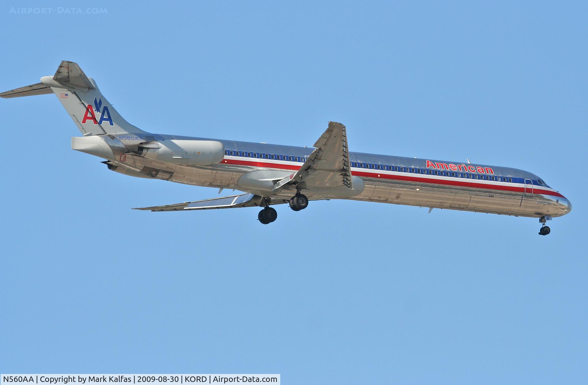 N560AA, 1991 McDonnell Douglas MD-82 (DC-9-82) C/N 53090, American Airlines MD-82, N560AA on final RWY 10 KORD