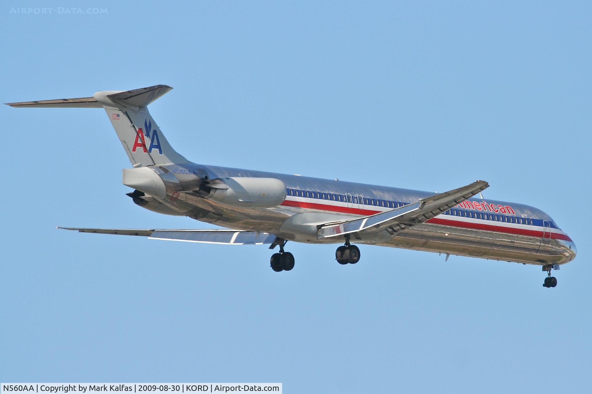 N560AA, 1991 McDonnell Douglas MD-82 (DC-9-82) C/N 53090, American Airlines MD-82, N560AA on final RWY 10 KORD
