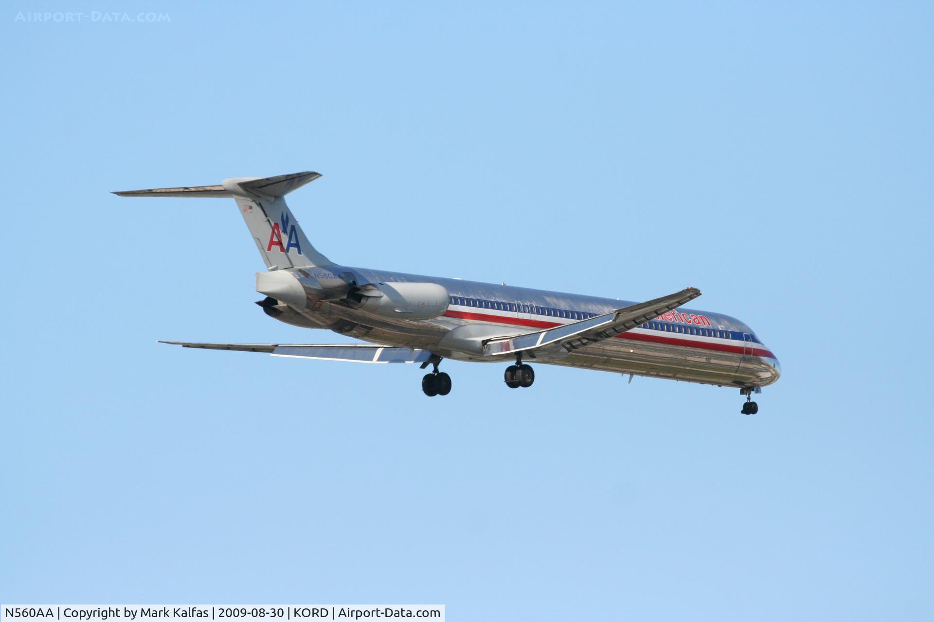 N560AA, 1991 McDonnell Douglas MD-82 (DC-9-82) C/N 53090, American Airlines MD-82, N560AA on final RWY 10 KORD