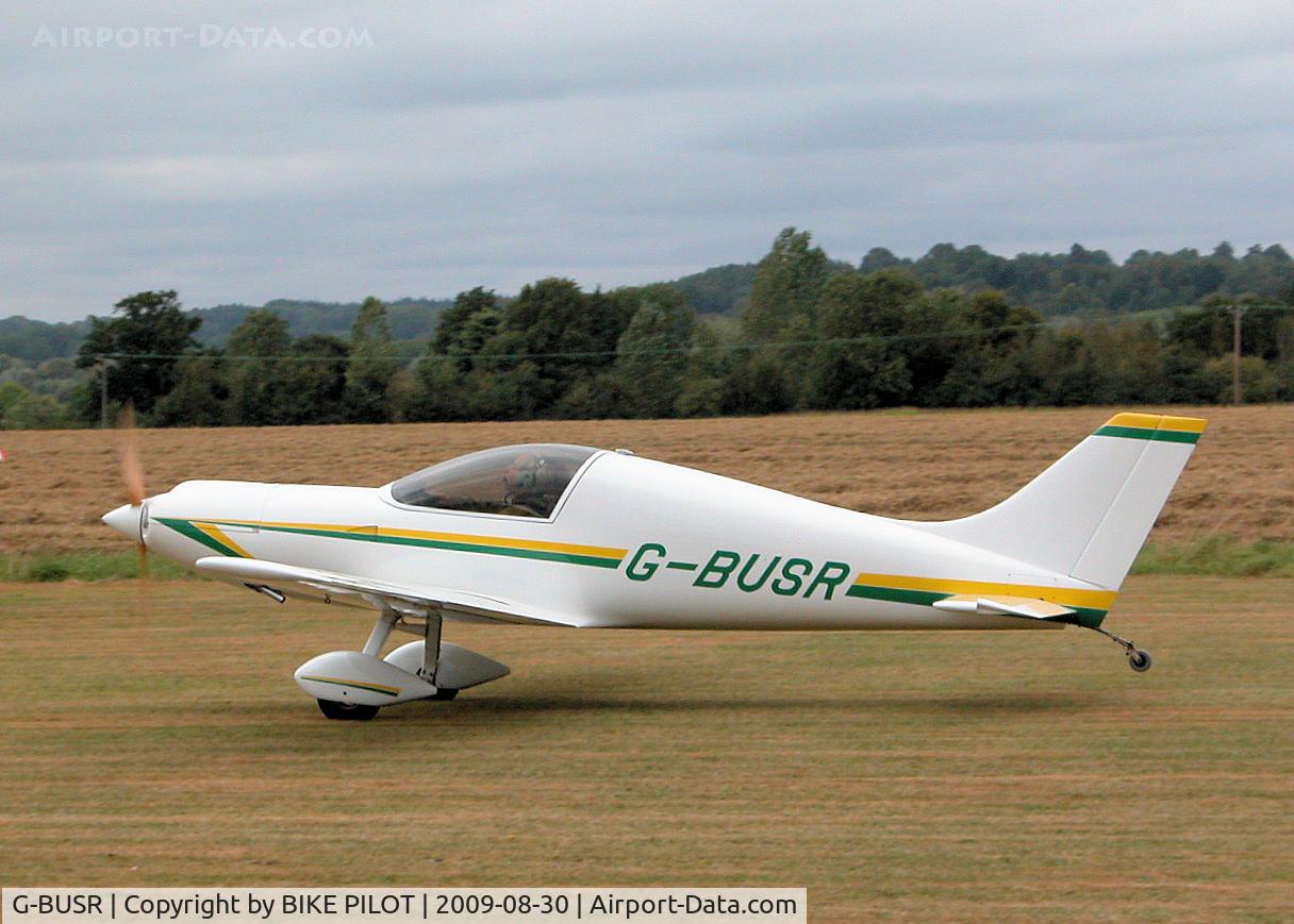 G-BUSR, 1995 Aero Designs Pulsar C/N PFA 202-12356, ABOUT TO DEPART RWY 25. BRIMPTON FLY-IN