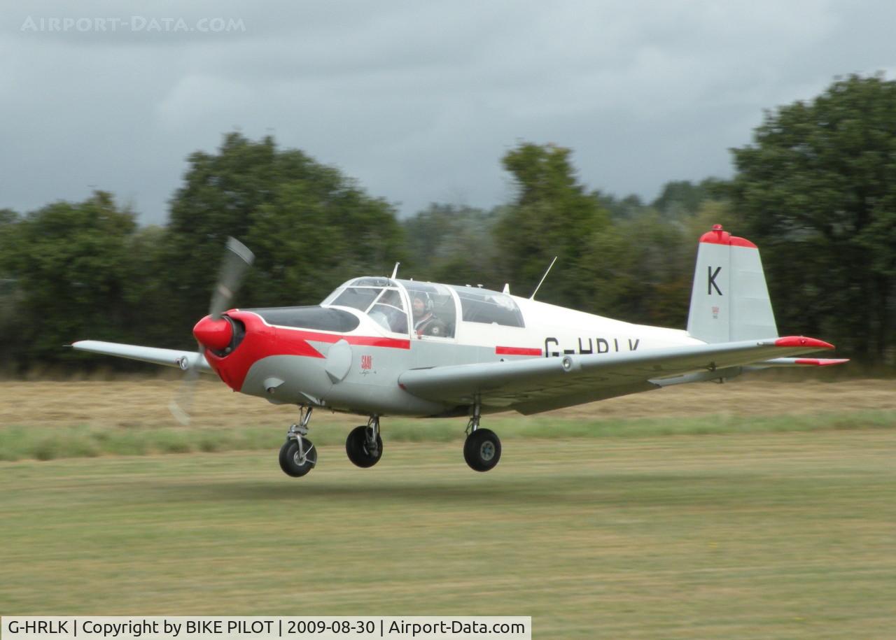 G-HRLK, 1959 Saab 91D-2 Safir C/N 91-376, ABOUT TO TOUCH DOWN AFTER IT'S AEROBATIC DISPLAY. BRIMPTON FLY-IN