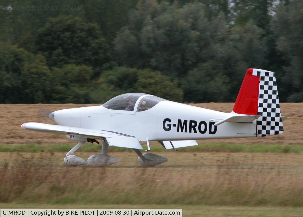 G-MROD, 2007 Vans RV-7A C/N PFA 323-14432, ARRIVING RWY 25. BRIMPTON FLY-IN
