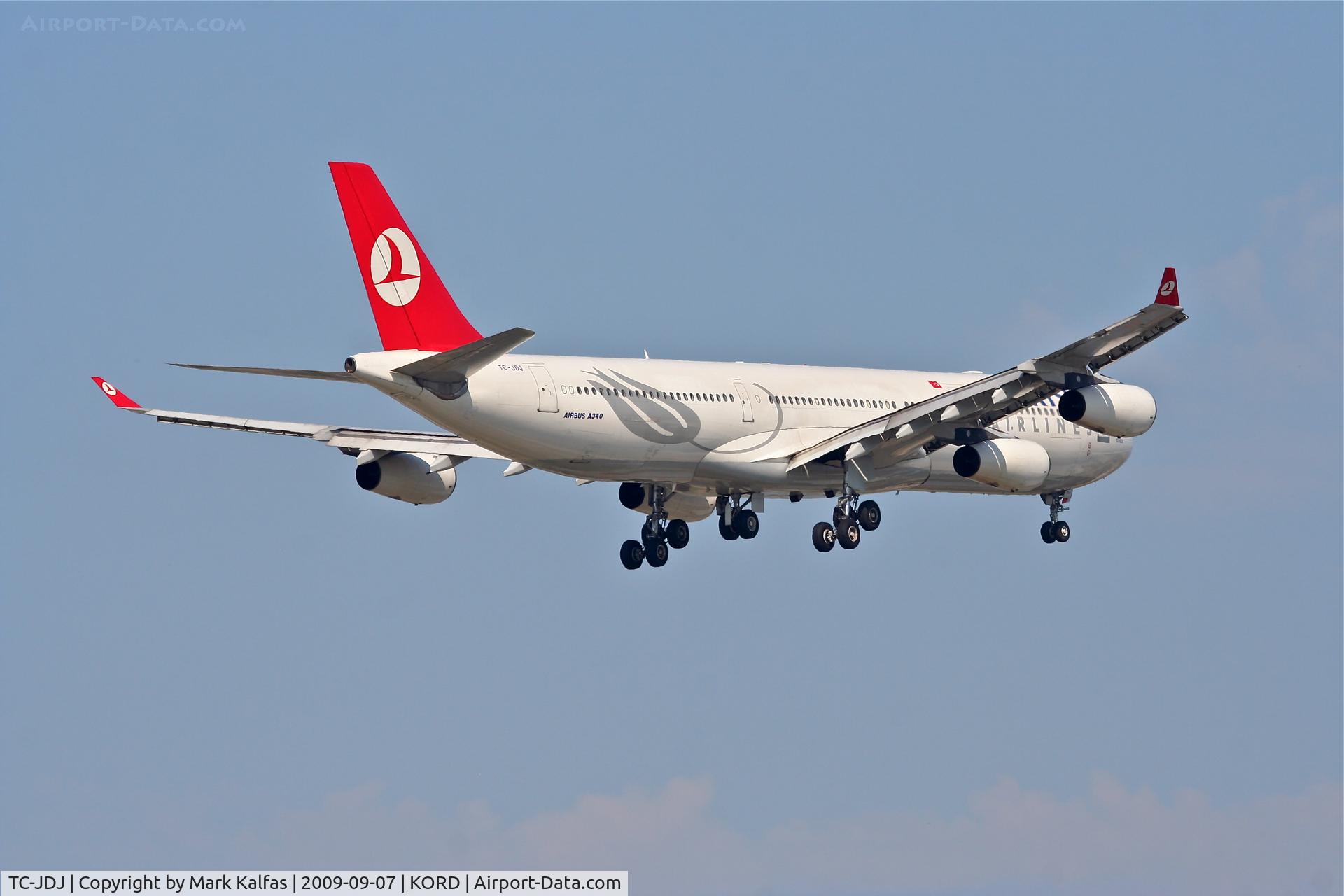 TC-JDJ, 1993 Airbus A340-311 C/N 023, Turkish Airlines A340-311, TC-JDJ on the runway 10 visual KORD