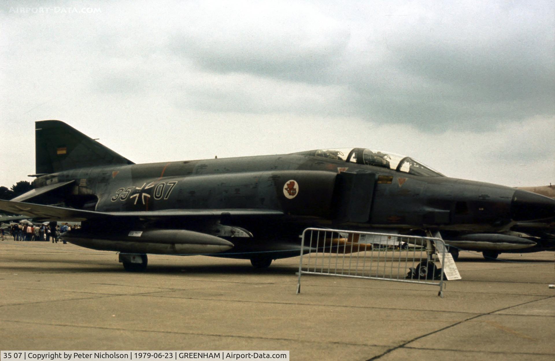 35 07, 1969 McDonnell Douglas RF-4E Phantom II C/N 3927, RF-4E of AKG-51 on display at the 1979 Intnl Air Tattoo at RAF Greenham Common.
