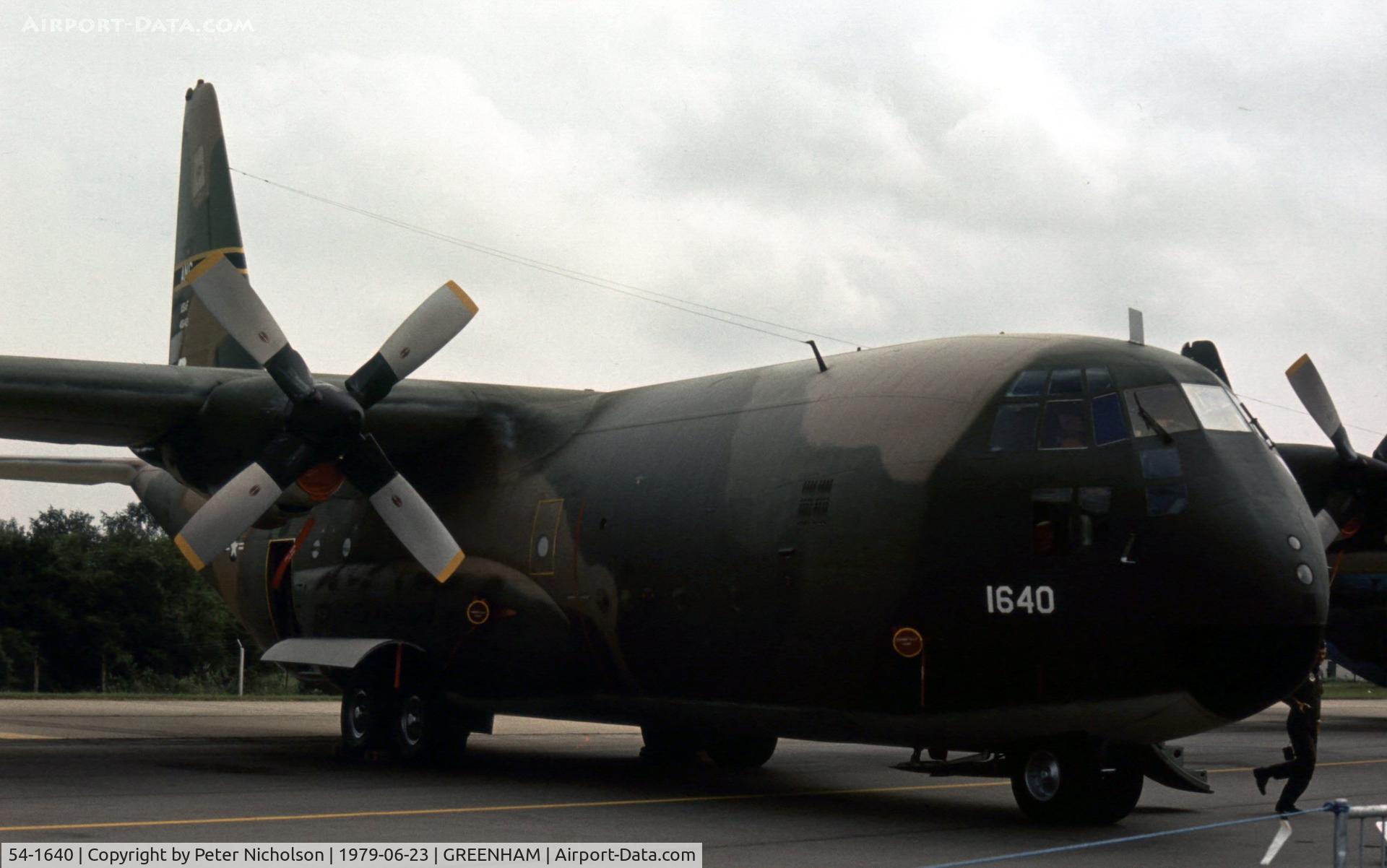 54-1640, 1954 Lockheed C-130A Hercules C/N 182-3027, C-130A Hercules of 105th Tactical Airlift Squadron of Tennessee ANG at the 1979 Intnl Air Tattoo at RAF Greenham Common.