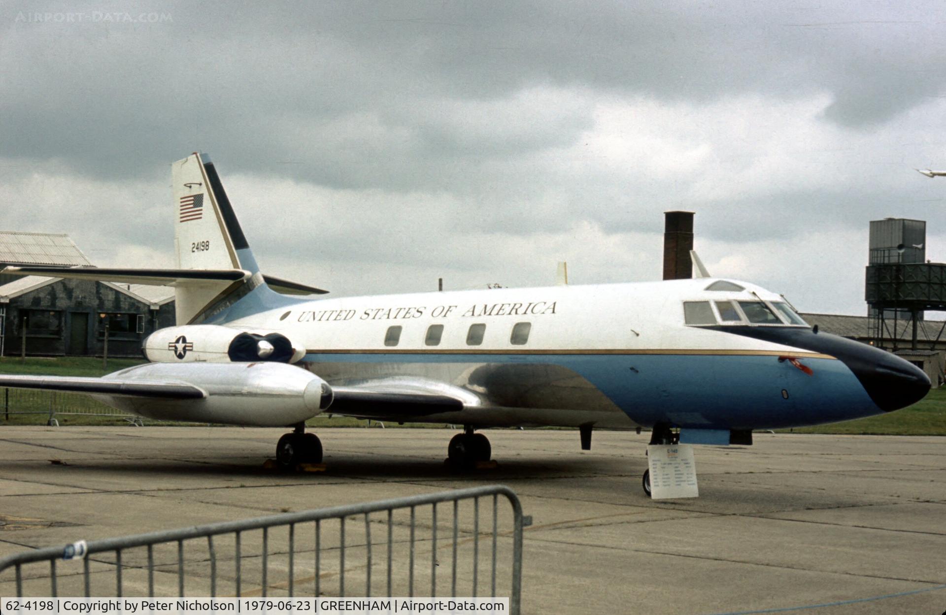 62-4198, 1962 Lockheed VC-140B Jetstar C/N 1329-5042, VC-140B Jetstar of 58th Military Airlift Squadron at the 1979 Intnl Air Tattoo at RAF Greenham Common.
