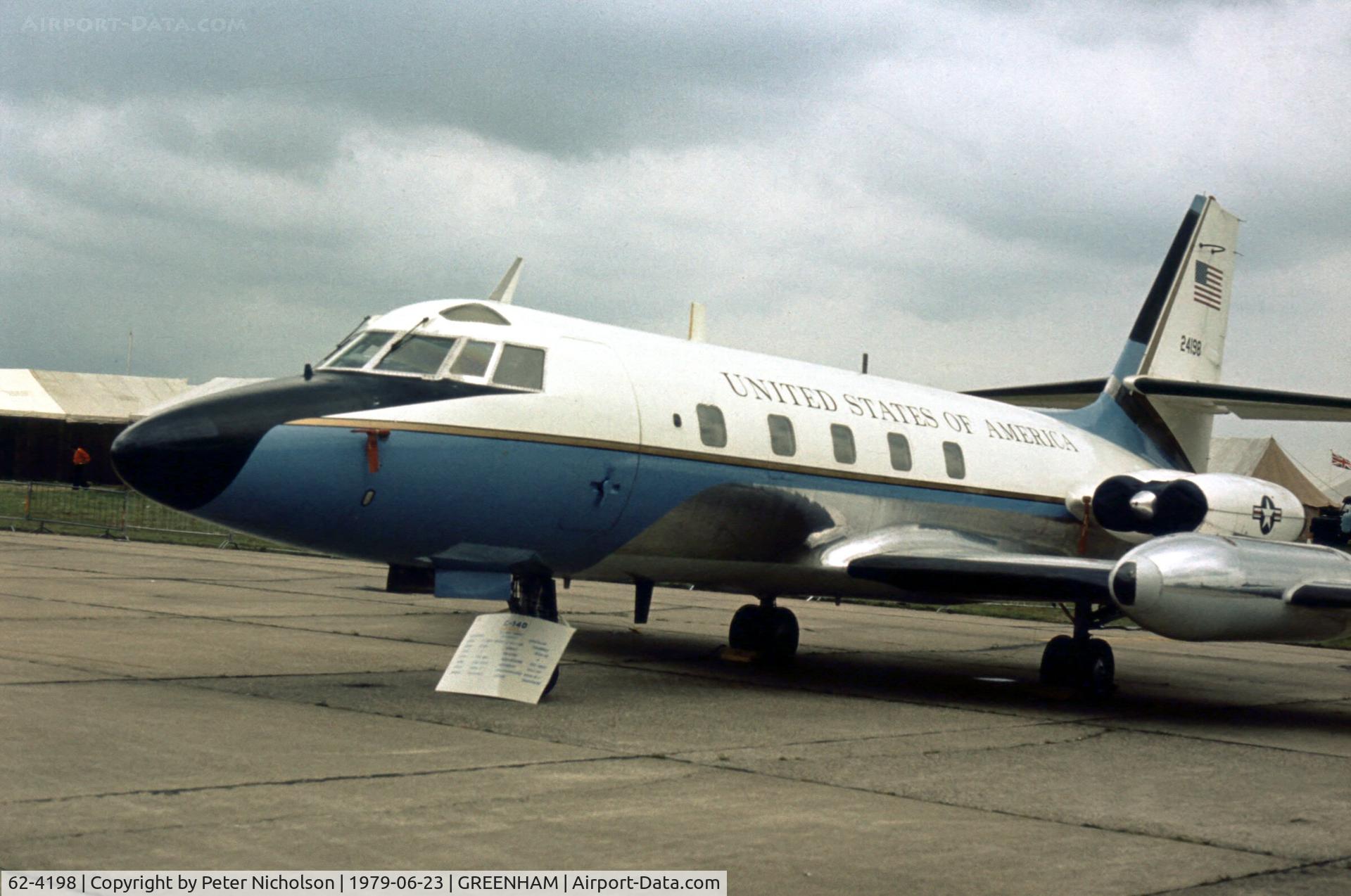 62-4198, 1962 Lockheed VC-140B Jetstar C/N 1329-5042, Another view of the 58th Military Airlift Squadron's VC-140B from Ramstein at the 1979 Intnl Air Tattoo at RAF Greenham Common.