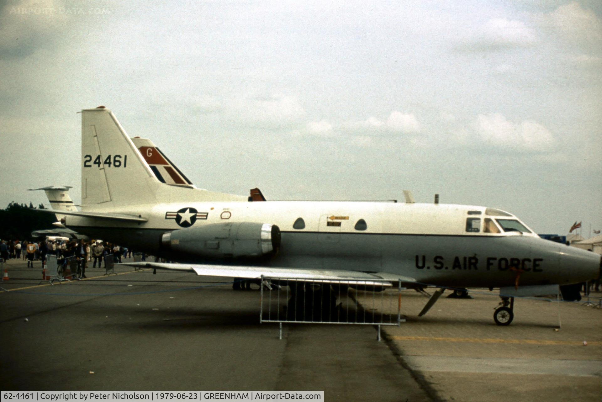 62-4461, 1962 North American CT-39A Sabreliner C/N 276-14, This Sabreliner of the 58th Military Airlift Squadron at Ramstein attended the 1979 Intnl Air Tattoo at RAF Greenham Common.