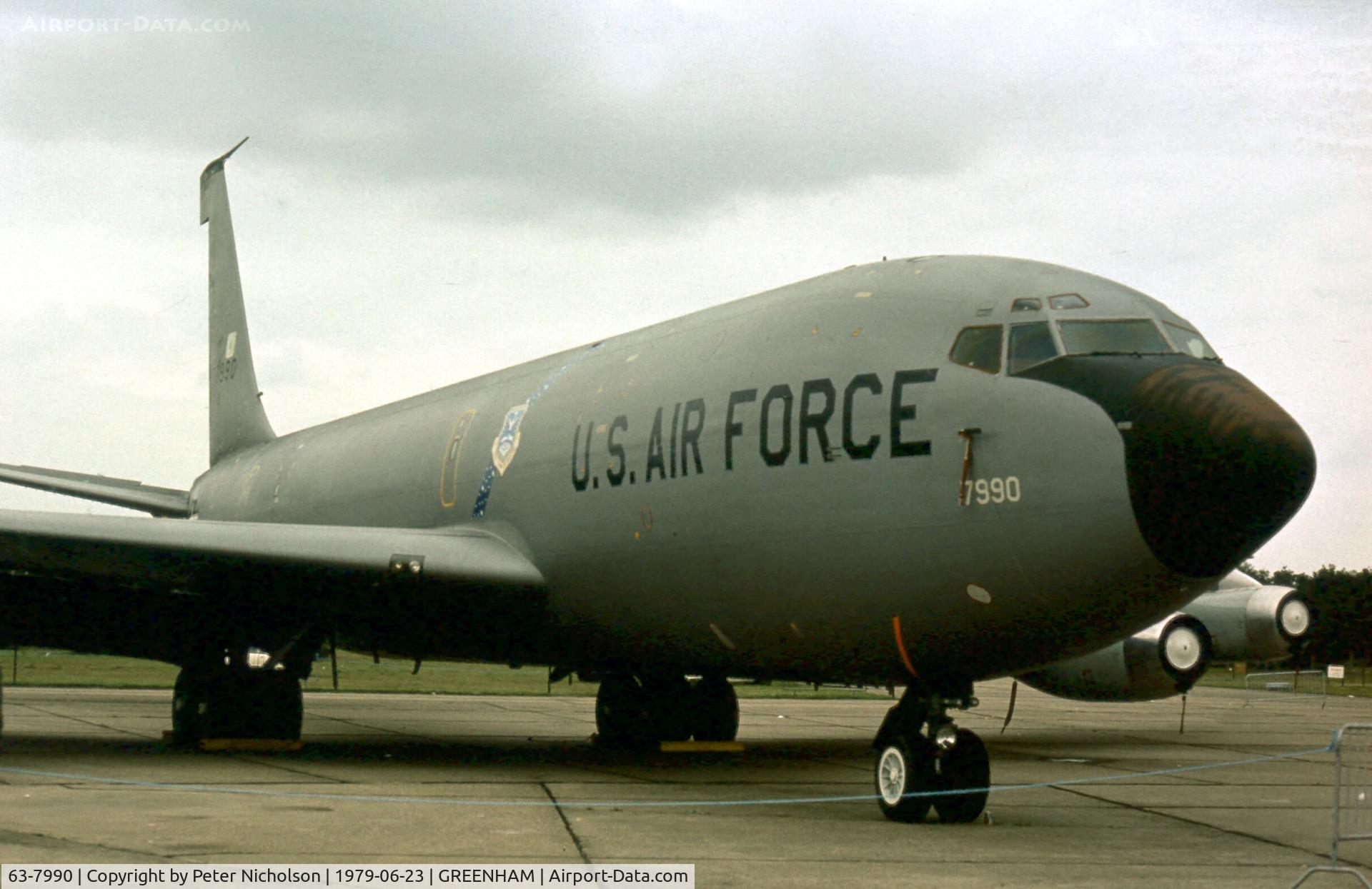 63-7990, 1963 Boeing KC-135A Stratotanker C/N 18607, KC-135A Stratotanker of 305th Air Refuelling Wing at the 1979 Intnl Air Tattoo at RAF Greenham Common.