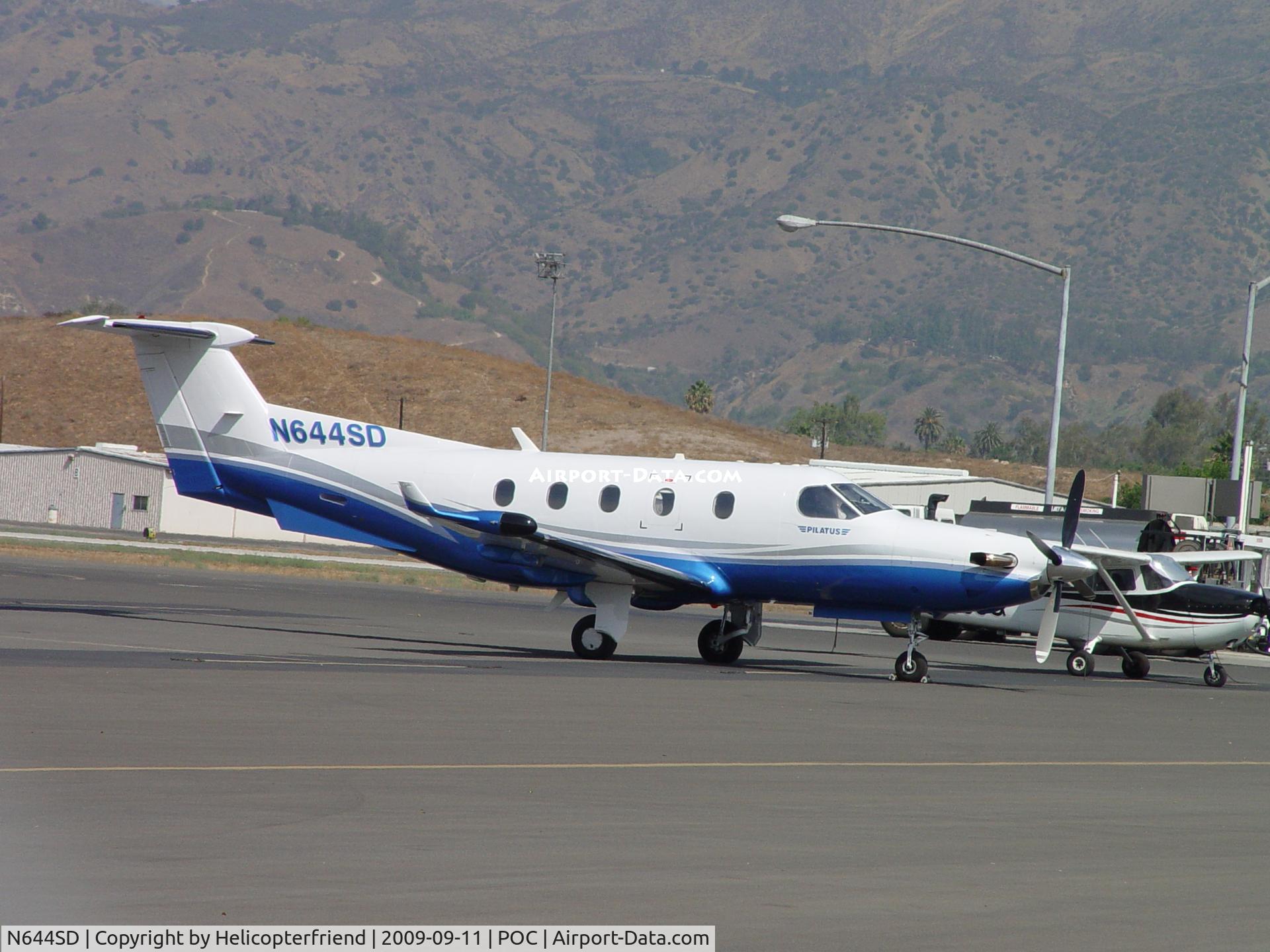 N644SD, 2005 Pilatus PC-12/45 C/N 644, Parked near the fuel pumps at Brackett