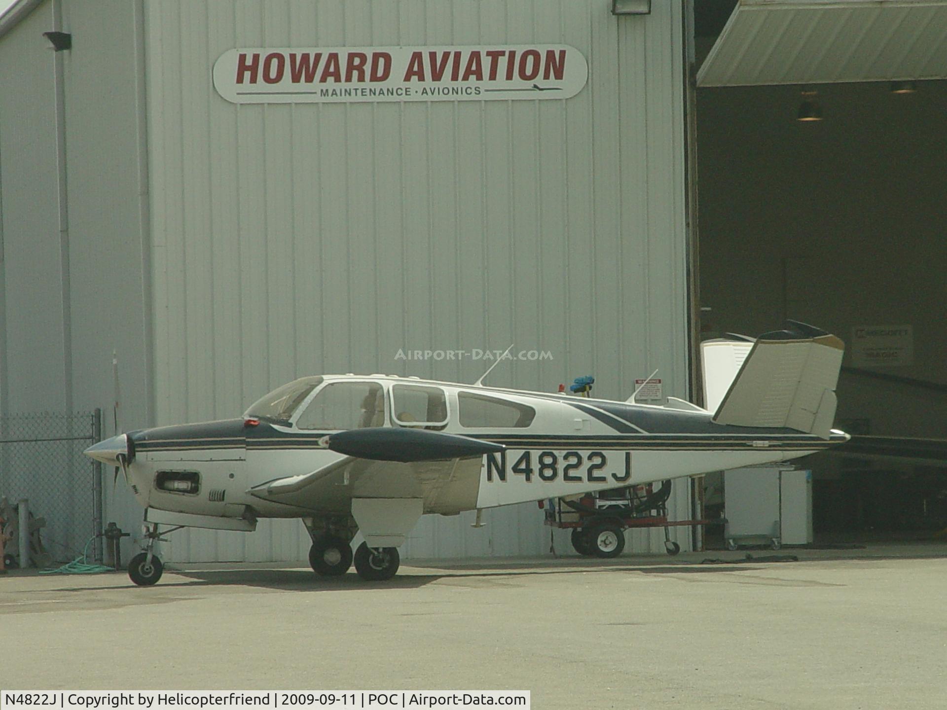 N4822J, 1966 Beech V35 Bonanza C/N D-8327, Parked at Howard Aviation