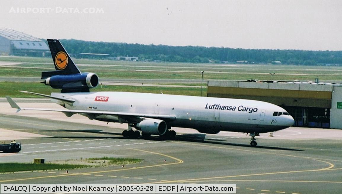 D-ALCQ, 1993 McDonnell Douglas MD-11F C/N 48431, Taxi-ing in to stand (Scanned Image)