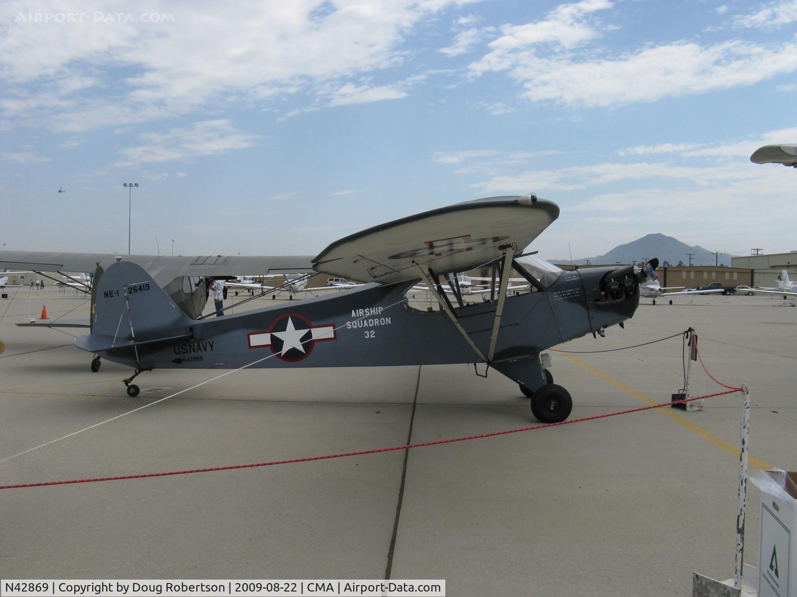 N42869, 1945 Piper J3C-65 Cub Cub C/N 15196, 1945 Piper J3C-65 CUB as Navy NE-1, Continental A&C65 65 Hp