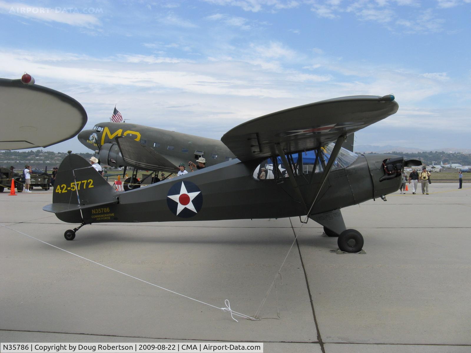 N35786, 1941 Piper J5A Cub Cruiser C/N 5-772, 1941 Piper J-5A CUB CRUISER as L-4F GRASSHOPPER, Continentsl A&C75 75 Hp, impressed from civil source