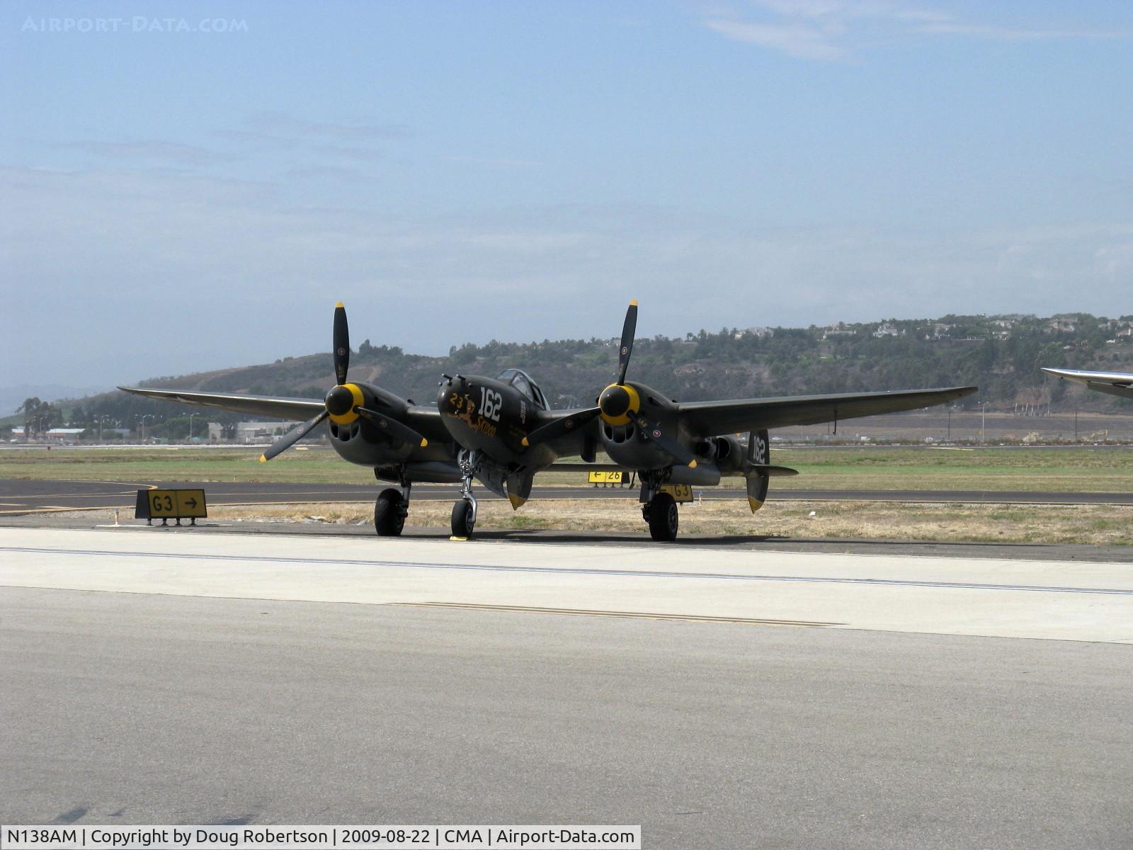 N138AM, 1943 Lockheed P-38J Lightning C/N 44-23314, 1943 Lockheed P-38J LIGHTNING '23 Skidoo', two Allison V1710-89/91 1,425 Hp each.