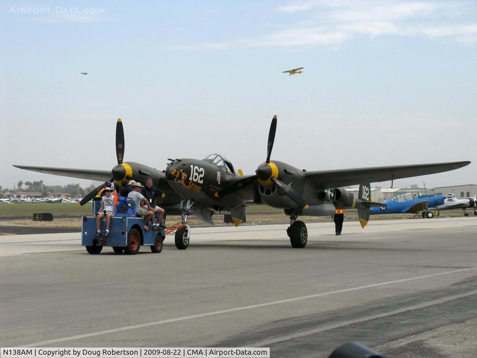 N138AM, 1943 Lockheed P-38J Lightning C/N 44-23314, 1943 Lockheed P-38J LIGHTNING '23 Skidoo', two Allison V1710-89/91 1,425 Hp each, in tow