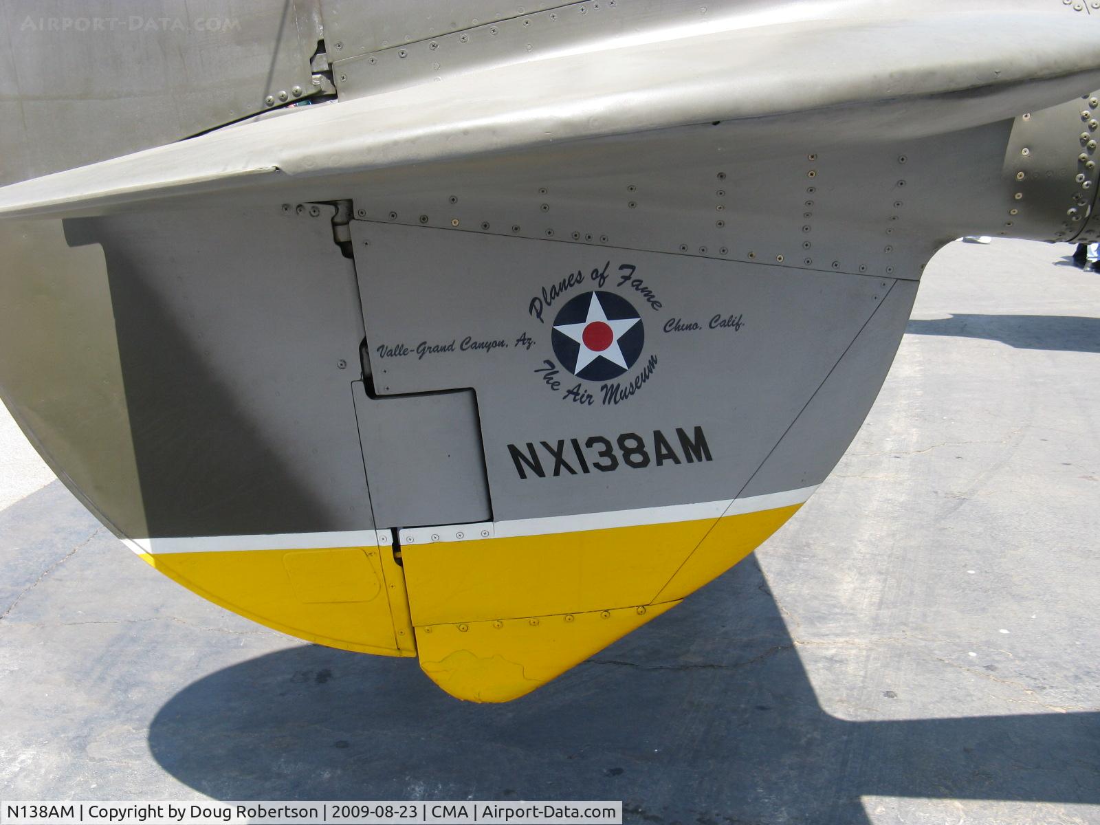 N138AM, 1943 Lockheed P-38J Lightning C/N 44-23314, 1943 Lockheed P-38J LIGHTNING '23 Skidoo', two Allison V1710-89/91 1,425 Hp each, tail data