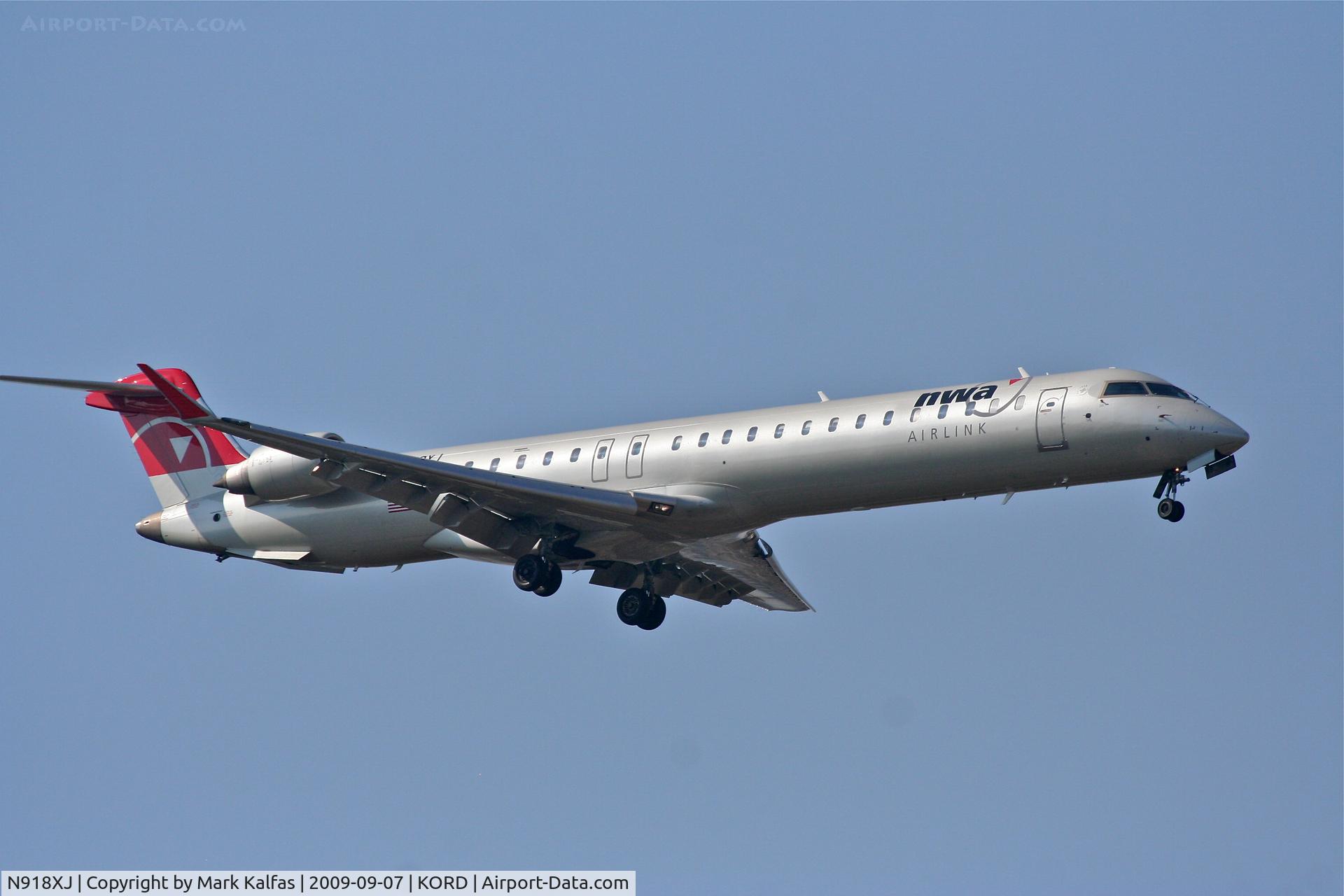 N918XJ, 2007 Bombardier CRJ-900ER (CL-600-2D24) C/N 15156, Mesaba Airlines/Northwest Airlink CL-600-2D24 Regional Jet CRJ-900LR, RWY 10 approach