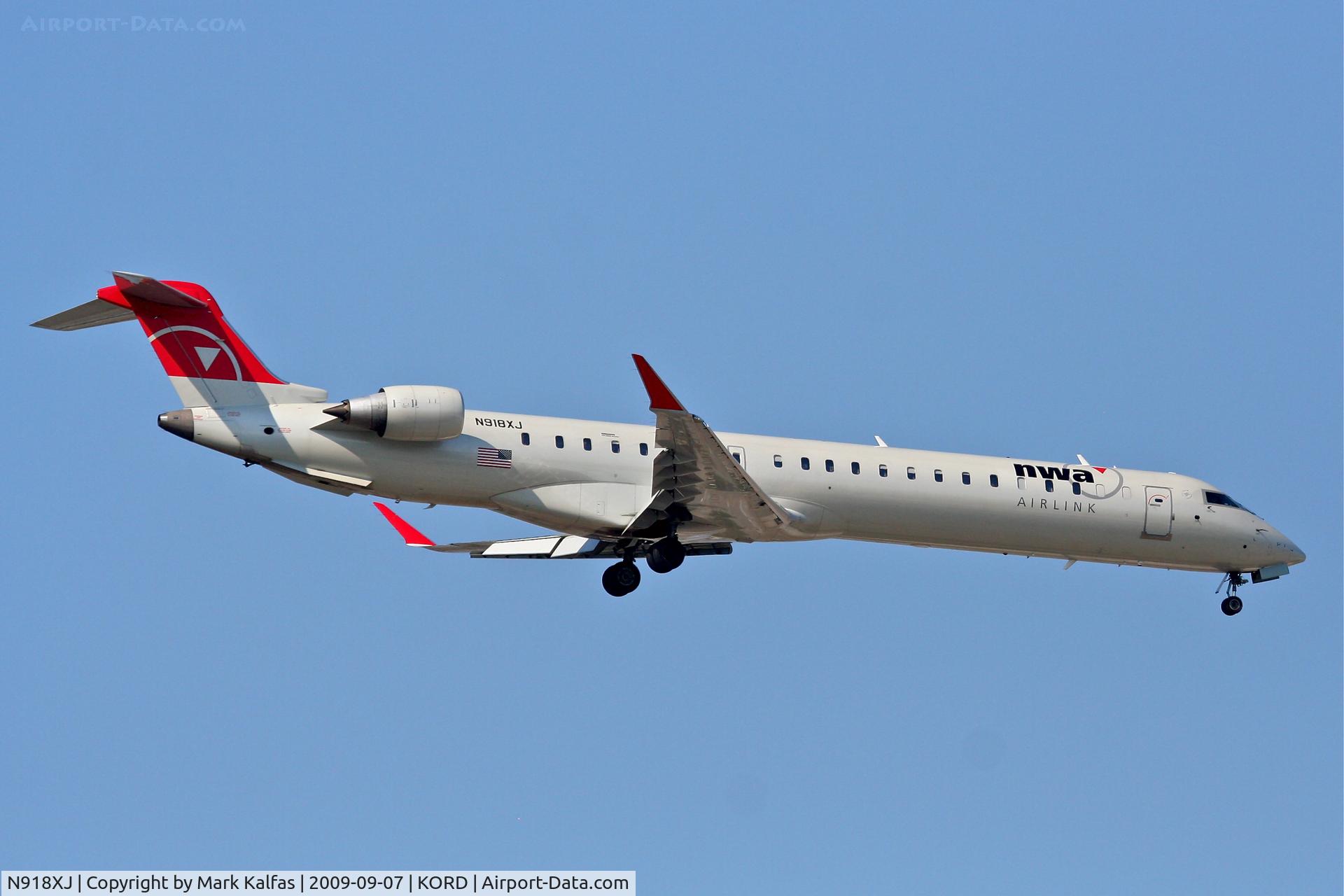 N918XJ, 2007 Bombardier CRJ-900ER (CL-600-2D24) C/N 15156, Mesaba Airlines/Northwest Airlink CL-600-2D24 Regional Jet CRJ-900LR, RWY 10 approach