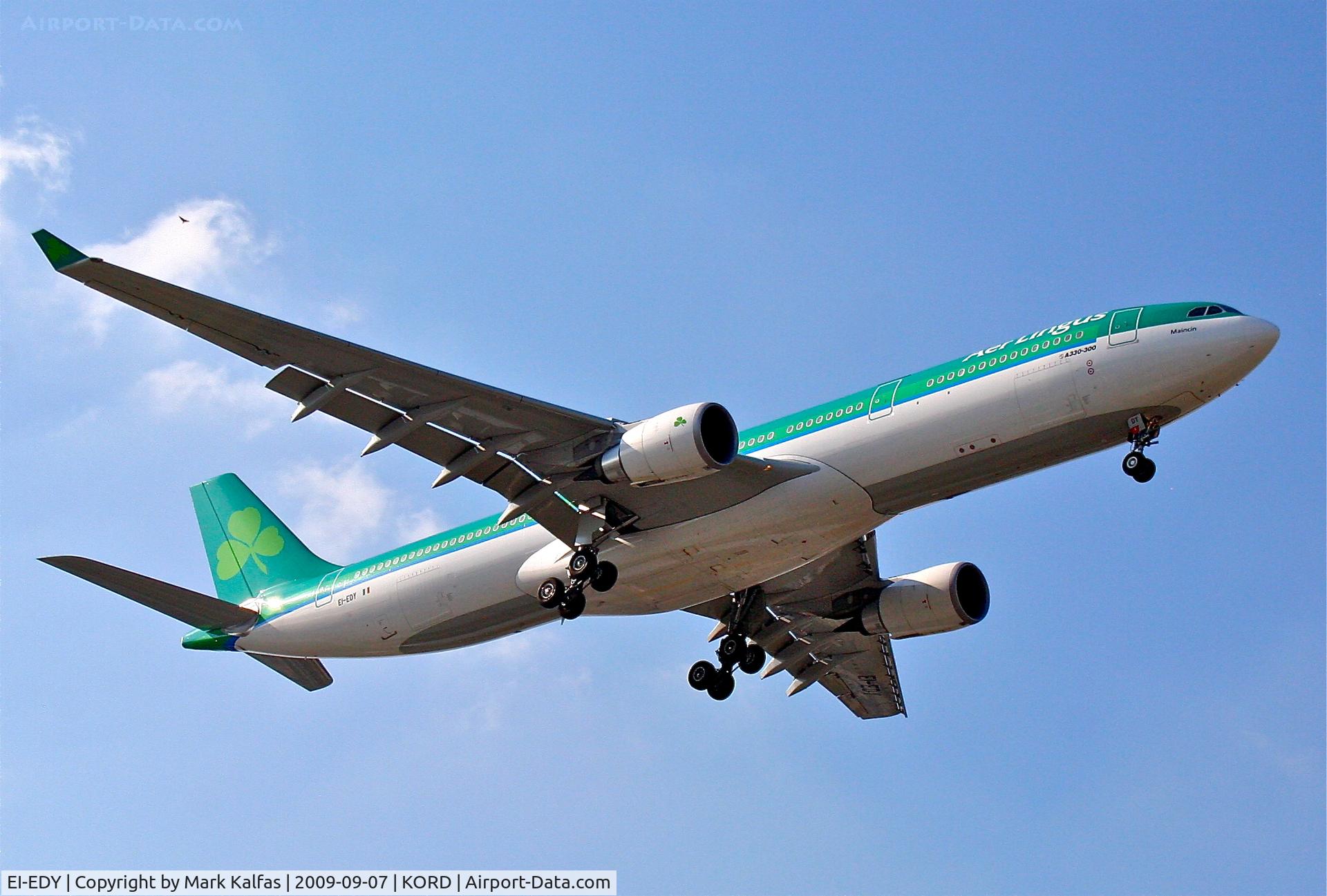 EI-EDY, 2009 Airbus A330-302 C/N 1025, Aer Lingus EI-EDY A330-302, EI-EDY short final RWY 10 KORD
