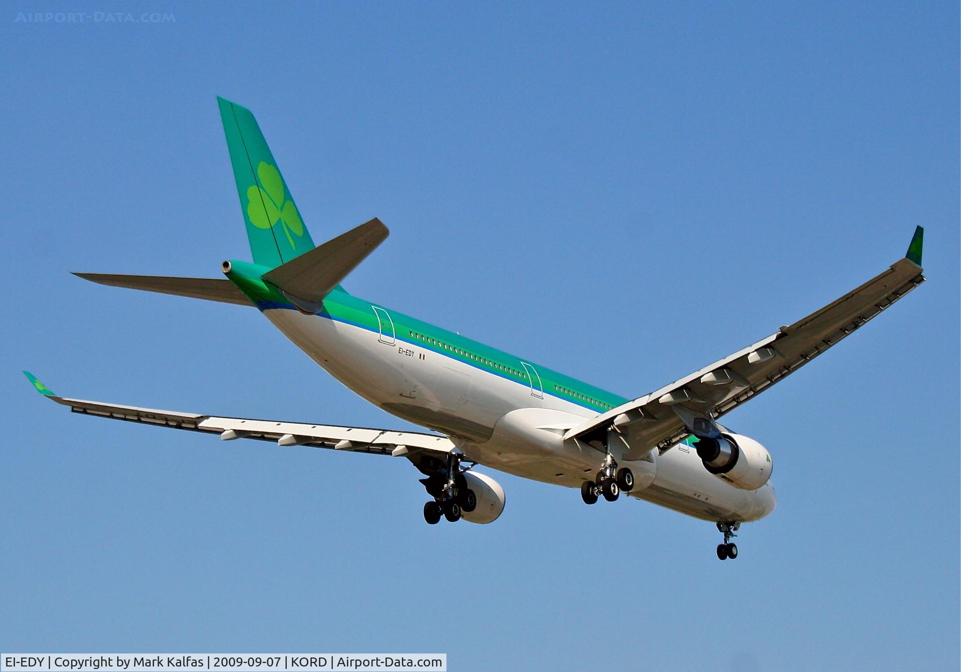 EI-EDY, 2009 Airbus A330-302 C/N 1025, Aer Lingus EI-EDY A330-302, EI-EDY short final RWY 10 KORD