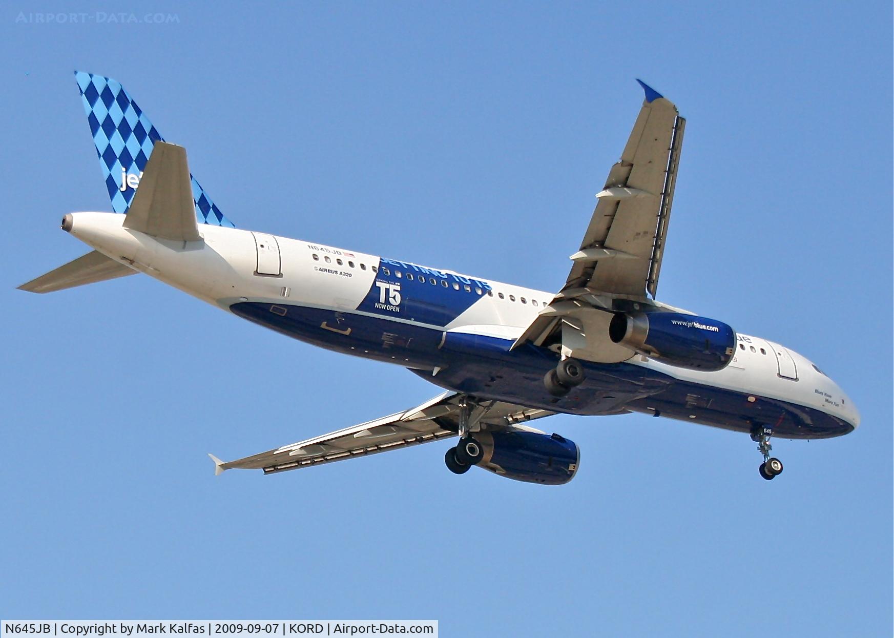 N645JB, 2006 Airbus A320-232 C/N 2900, Jet Blue A320-232, N645JB short final RWY 10 KORD