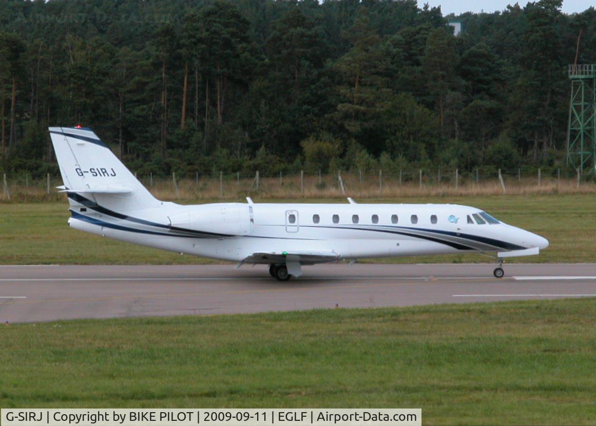 G-SIRJ, 2008 Cessna 680 Citation Sovereign C/N 680-0216, ROLLING RWY 26. BOOKAJET LTD