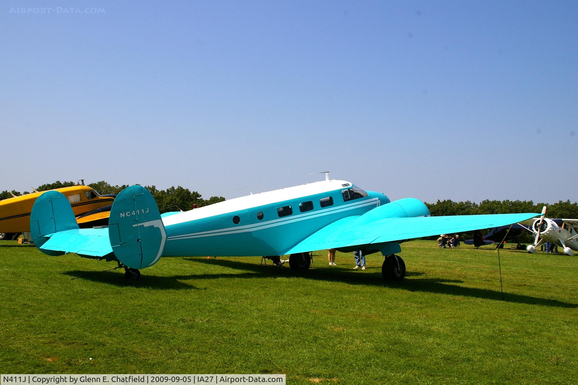 N411J, 1953 Beech D18S C/N A-967, At the Antique Airplane Association Fly In
