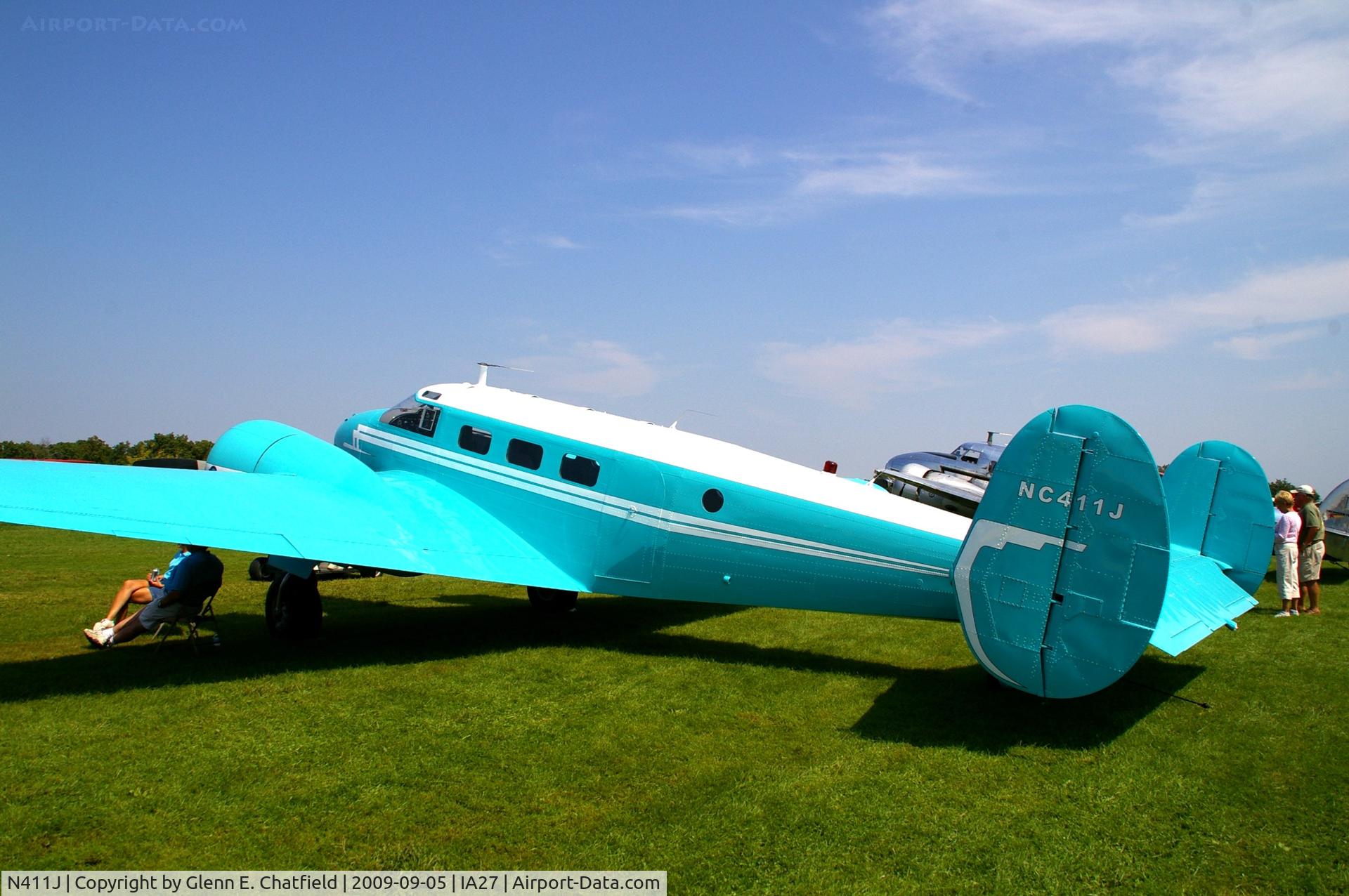 N411J, 1953 Beech D18S C/N A-967, At the Antique Airplane Association Fly In