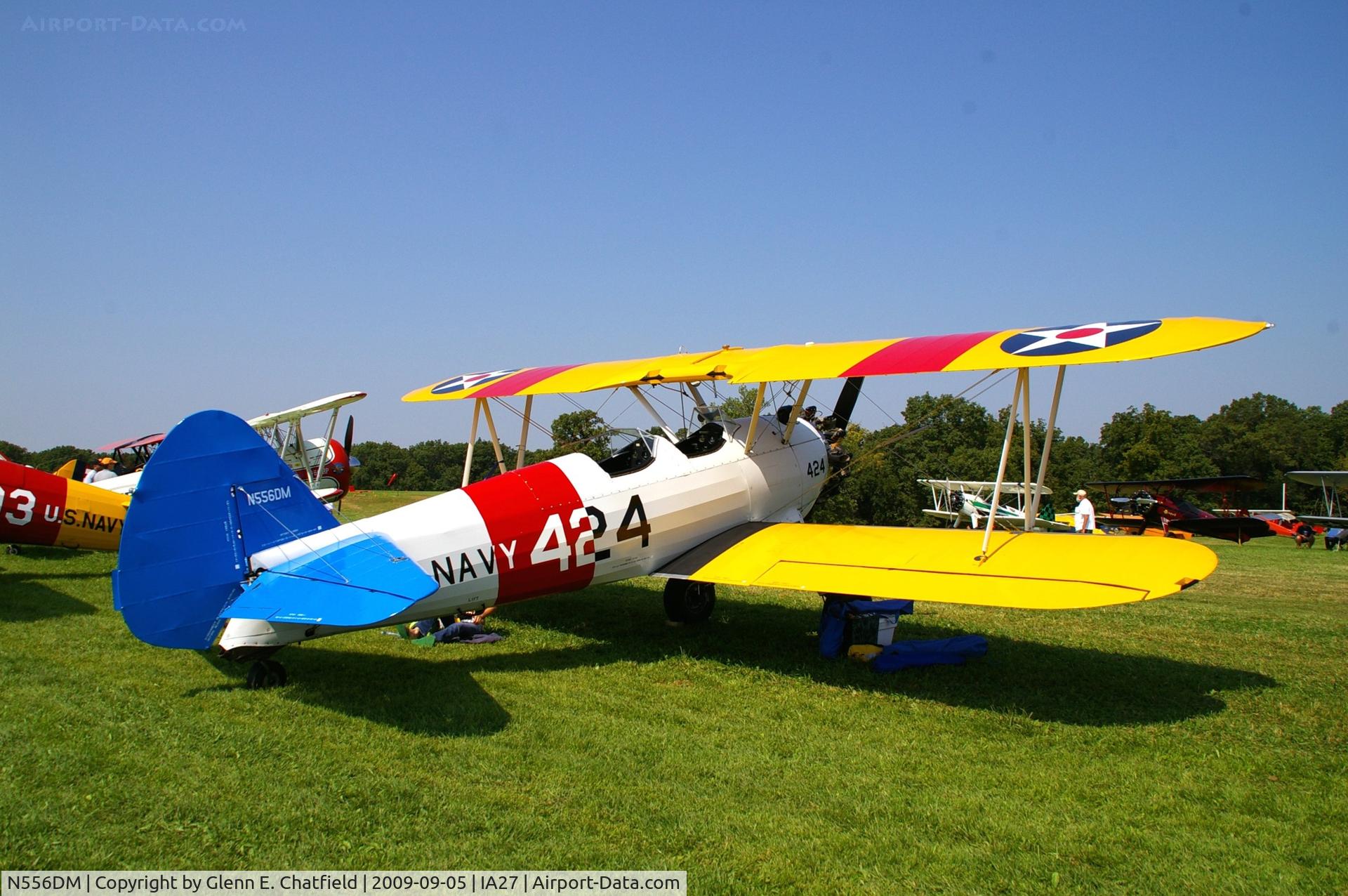 N556DM, 1943 Boeing B75N1 C/N 75-7581, At the Antique Airplane Association Fly In.  N2S-3 07977