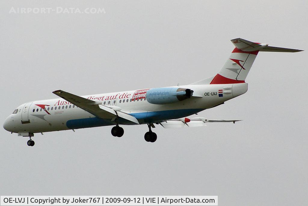 OE-LVJ, 1991 Fokker 100 (F-28-0100) C/N 11359, Austrian arrows Fokker F-100