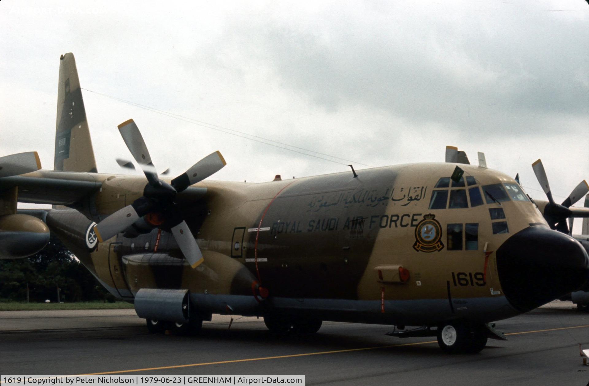 1619, 1968 Lockheed C-130H Hercules C/N 382-4758, C-130H Hercules of 16 Squadron Royal Saudi Air Force at the 1979 Intnl Air Tattoo at RAF Greenham Common.