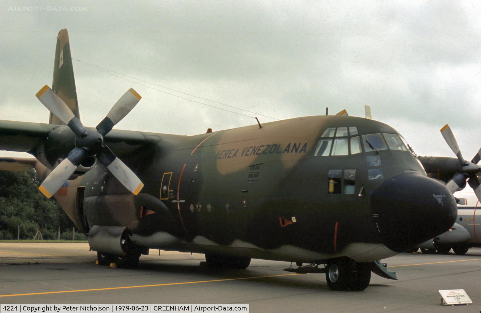 4224, 1974 Lockheed C-130H Hercules C/N 382-4556, C-130H Hercules of Venezuelan Air Force at the 1979 Intnl Air Tattoo at RAF Greenham Common.