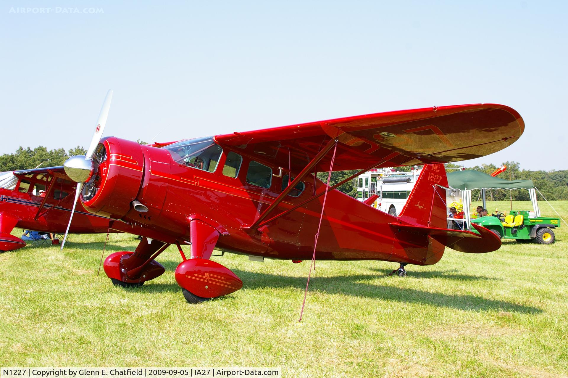 N1227, 1940 Howard Aircraft DGA-15P C/N 516, At the Antique Airplane Association Fly In.  Was UC-70B 42-49075