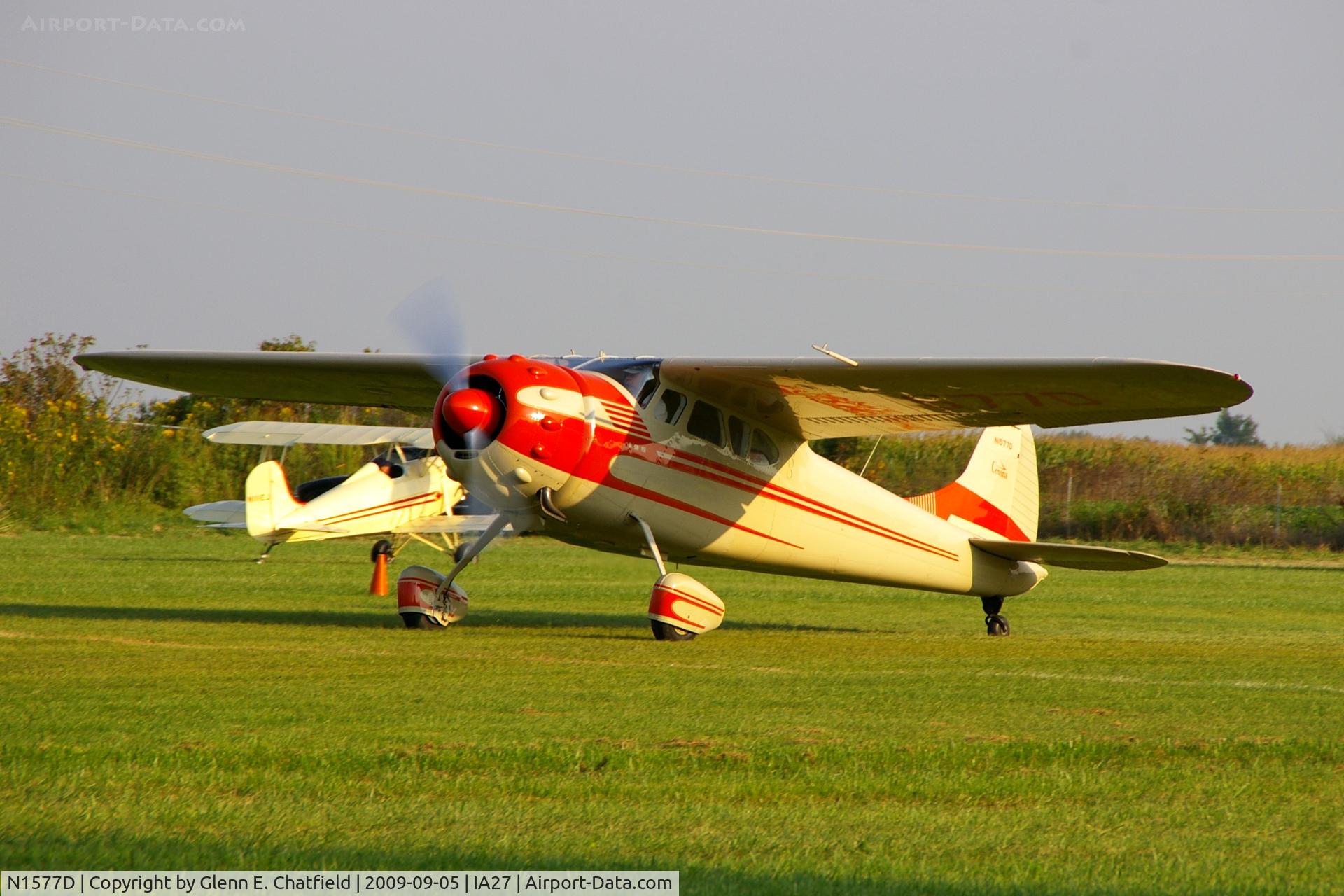 N1577D, 1952 Cessna 195 C/N 7799, At the Antique Airplane Association Fly In