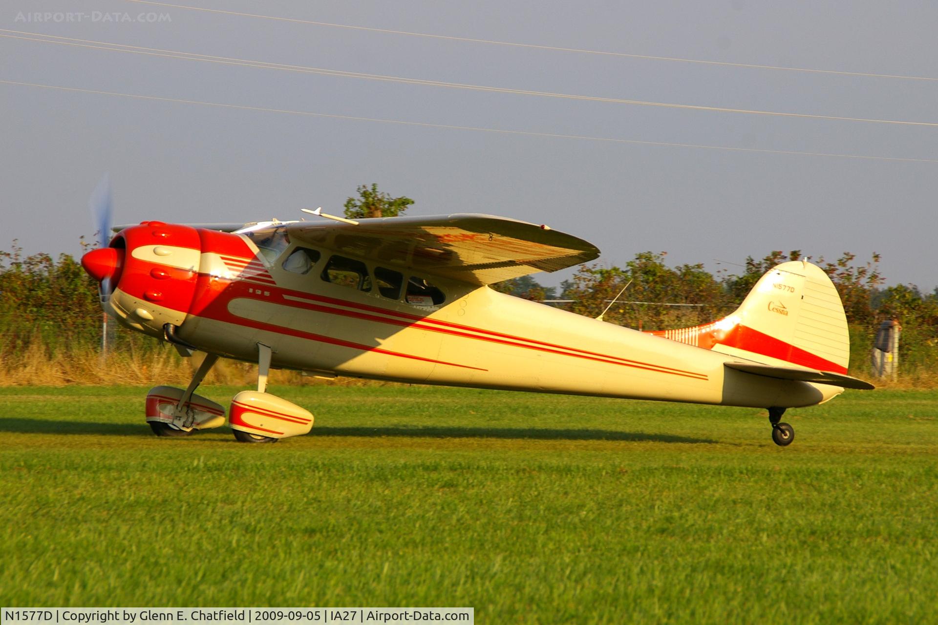 N1577D, 1952 Cessna 195 C/N 7799, At the Antique Airplane Association Fly In