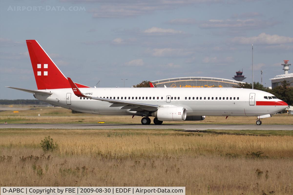 D-APBC, 2004 Boeing 737-8BK C/N 33016, PrivatAir B737-8BK departs EDDF