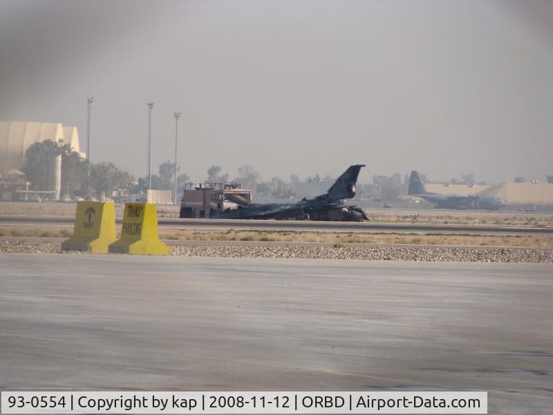 93-0554, 1993 Lockheed F-16C Fighting Falcon C/N CC-189, 554 caught fire at Balad AB