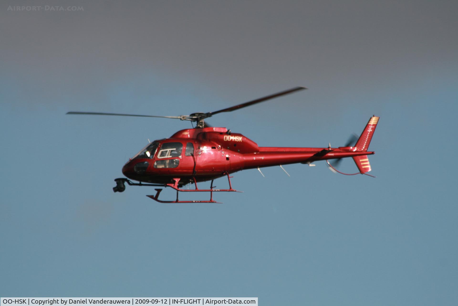 OO-HSK, Aerospatiale AS-355F-1 Ecureuil 2 C/N 5187, Escort for bike race 