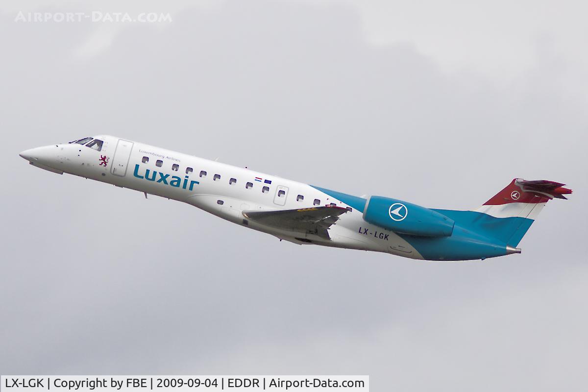 LX-LGK, 2005 Embraer ERJ-135LR (EMB-135LR) C/N 14500886, whisky departure RW27
