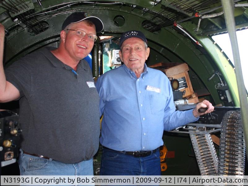 N3193G, 1944 Boeing B-17G Flying Fortress C/N 77255, That's Dad, a WW2 veteran, and me somewhere over western Ohio.