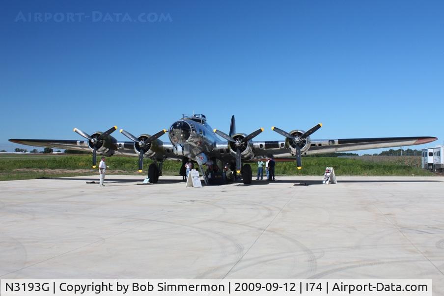 N3193G, 1944 Boeing B-17G Flying Fortress C/N 77255, On the ramp in front of the Champaign Aviation Museum - Urbana, Ohio