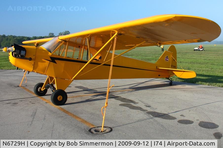 N6729H, 1946 Piper J3C-65 Cub C/N 19939, MERFI fly-in - Urbana, Ohio