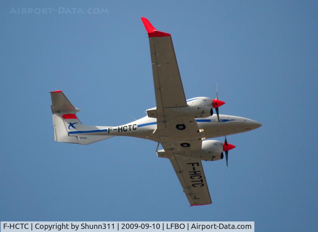 F-HCTC, Diamond DA-42 Twin Star C/N 42.353, Passing over rwy 32R for training...