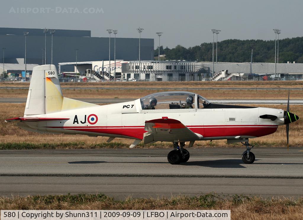 580, Pilatus PC-7 Turbo Trainer C/N 580, Taxiing holding point rwy 14L for training session...