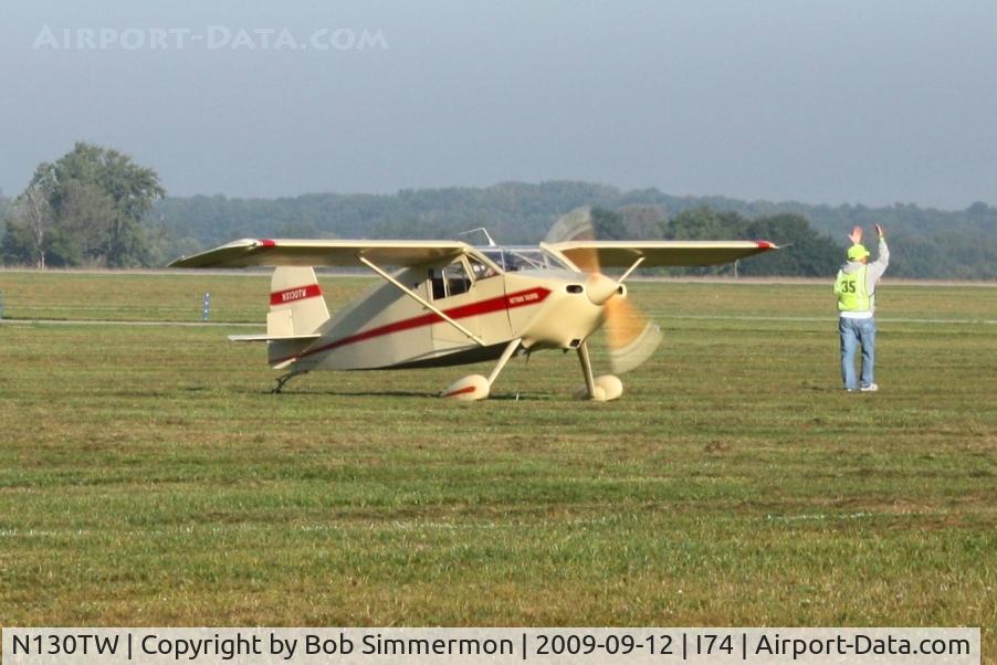 N130TW, 1991 Wittman W-8 Tailwind C/N 130, Arriving at MERFI 2009 - Urbana, Ohio.