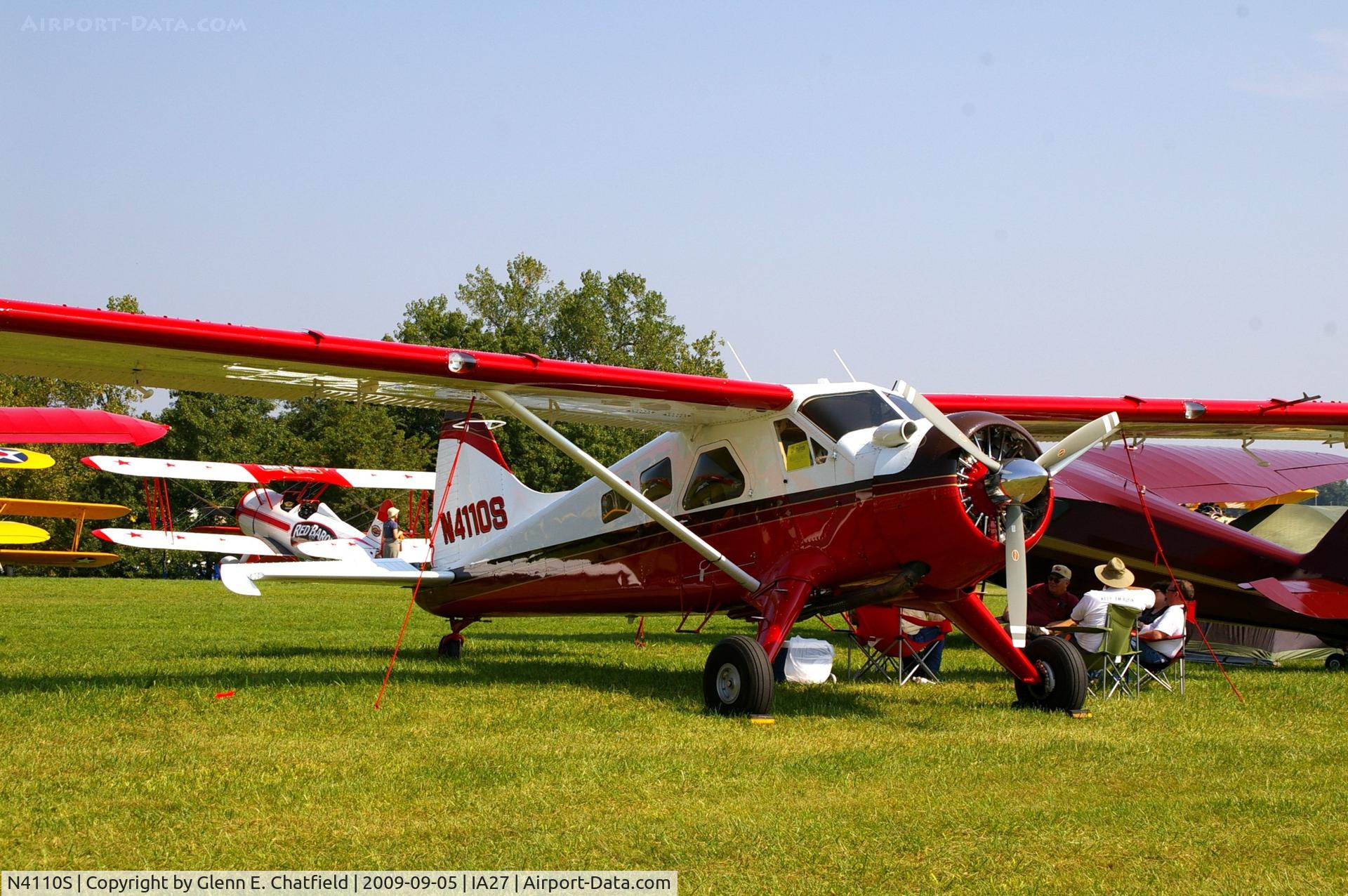 N4110S, 1953 De Havilland Canada DHC-2 Beaver Mk.1 C/N 593, At the Antique Airplane Association Fly In.  U-6A 53-2801